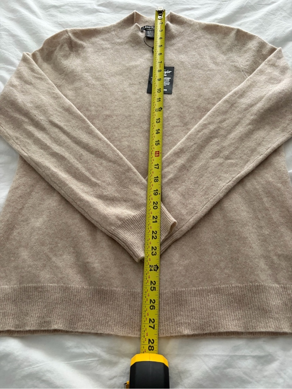 Lord & Taylor Women's Beige Quiet Luxury Lightweight Cowlneck Cashmere Sweater - Picture 3 of 8